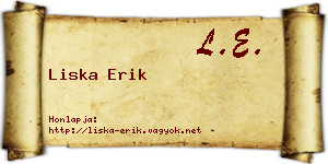 Liska Erik névjegykártya